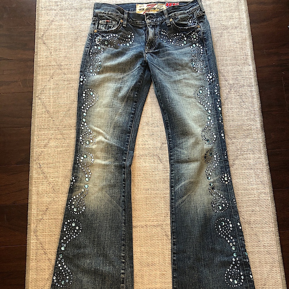 7 For Mankind The Great China Wall studded bootcut jeans